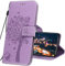 IMIRST Coque pour Xiaomi Redmi Note 10 Pro - Étui Rabat en Cuir PU, Protection Housse Portefeuille pour Smartphone - KT1 Wish Tree Purple
