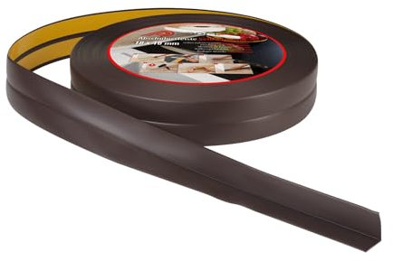 ProfiPVC Plinthe Souple 25m 18x18mm - Baguette adhésive de finition pour la cuisine et la salle de bain, ruban autocollante d'étanchéité en PVC, flexible, Joint douce, Montage facile, brun foncé