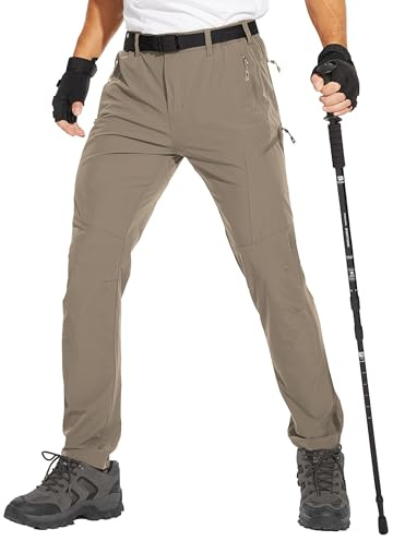 NATUVENIX Pantalon de randonnée imperméable pour homme, léger et à séchage rapide, pantalon d'escalade extensible pour les voyages et le travail, 36W / 30L
