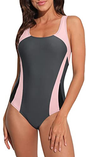 Halcurt Damen Sport Badeanzug Conservative One Piece Swimmer Badeanzug