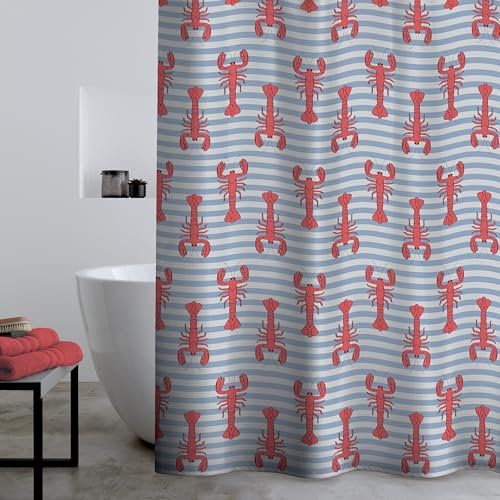 Catherine Lansfield Rideau de Douche Homard Rouge 180 x 180 cm