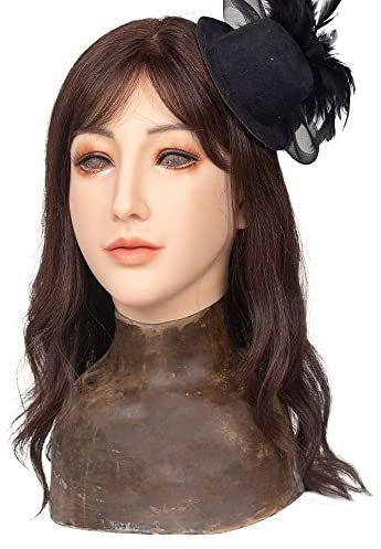 YAPOKCDS Masque réaliste en silicone pour femme Masque pour travestis Cosplay Halloween DragQueen