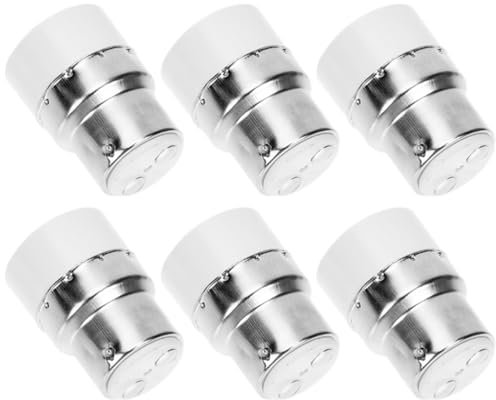 TEHAUX 6 PièCes Adaptateur Douille B22 À E14 Convertisseur Prise De LumièRe Pour Ampoules Led Et IdéAl Pour Lampes De Bureau Lustres Et ÉClairages IntéRieurs