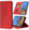 SRISHP Coque pour Sony Xperia 10 IV, Premium en Cuir PU à Rabat Flip Housse Pochette Étui Protection pour Sony Xperia 10 IV, Rouge