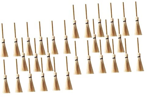 Tofficu 30 Pcs Mini Broom Desk Topper Nimbus 2000 Miniature Broom Witches Prop Broom Wizard Broom Wizard Staff Miniture Decoration Simulated Broom Natural Bamboo Household Paganism