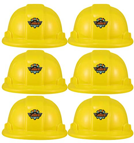 Totority 6 Stücke Werkzeug Hut Jungen Spielzeug Phantasie Kleinkind Kleid Kunststoff Tiara Arbeiter Hut Helme Kostüm Für Kinder Hut Spielzeug Kinder Kunststoff Spielzeug
