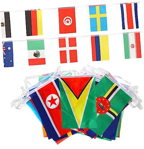 Toddmomy 200 Stück Schnur String-flag Wimpel Hängende Fahnen Internationale String- Flaggen Keine Schuhe Nation Flagge Flaggen Der Welt Flaggen Des Weltbanners Großartig Fußball Polyester