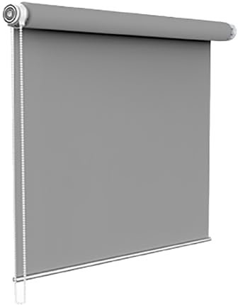 Verdunklungsrollo 75 x 180 cm, Sichtschutz und Sonnenschutz Blickdicht, Thermo Dachfenster Rollo, inklusive Montagematerial, für Fenster & Tür, Hellgrau