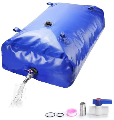 drado Wasserbehälter Tragbar 540L Wassersack/Wasserspeicher Mit PVC Kugelhahn, Verdickt Faltbar, Anwendbar auf Flüssige Lagerung und Transport Garten Landwirtschaftlichen Notfall