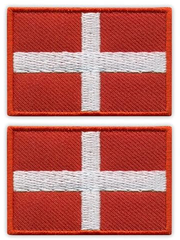 Set von zwei – Flagge des Souveränen Militär Malteserordens – Aufnäher – bestickt