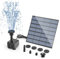 AISITIN DIY Solar Water Pump Kit for Water Feature Outdoor, Solar Powered Water Fountain Pump with 6 Nozzles for Bird Bath, Ponds, Garden, Fish Tank