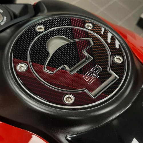 Aufkleber aus Kunstharz, 3D-Effekt, für Motorrad, kompatibel mit Ducati Monster 937 SP Dark Stealth (Schutzkappe)