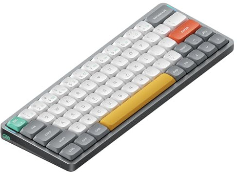 nuphy Air60 V2 Portable Wireless Keyboard 60% Low Profile Mechanical Keyboard Support QMK/VIA Compatible with windows/mac OS/Linux Supports Bluetooth 5.1/2.4GHz/wired (USB-C) Grey-Gateron Aloe Switch
