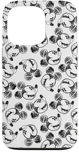 iPhone 13 Pro Disney Mickey Mouse Black and White Sketch Print Case