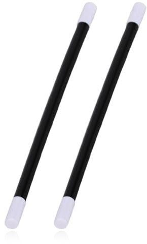 WeddHuis 2 Pcs Baguettes de Magicien Baguettes Magique Magicien Noir et Blanc Bâtons Magique en Plastique Classique avec 2 Foulard Magique Colore pour Halloween Anniversaire Fête Mascarade