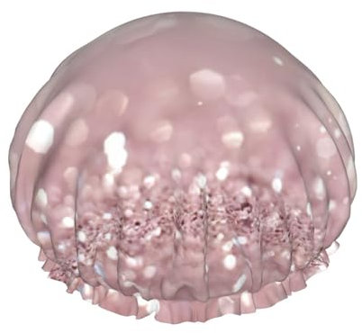 Cuffia da doccia con stampa glitter rosaCuffia da bagno morbida, riutilizzabile, doppia impermeabile da donna, traspirante,