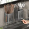 Cutlery Holder, Wall Mounted Kitchen Drying Rack Cutlery Holder Storage Boxes with Drip Tray for Kitchens (Black)