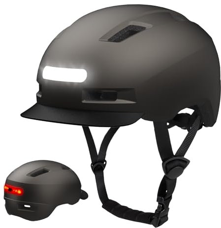 KINGLEAD casco da bicicletta, luce anteriore e posteriore (LED) 5 modalità di luce per uomini e donne Casco da bicicletta leggero per ciclismo trekking 59-61cm