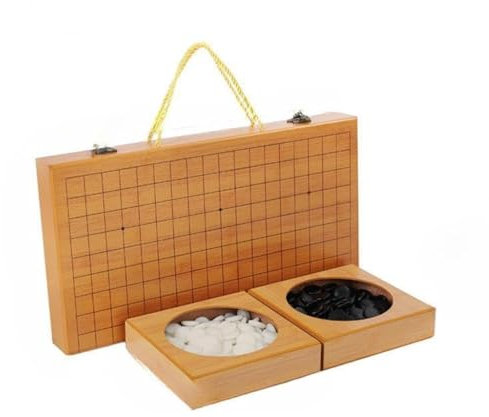 Ancient Go, Schwarz Und Weiß Nachahmung Jade Schachfiguren, Portable Handheld Standard Board Foldable Backgammon, Klassische Strategie Brettspiel