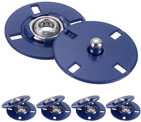 QUARKZMAN 5 Stück Druckknöpfe, Druckknöpfe zum Annähen Druckknopf Druckknöpfe ohne nähen Metall unsichtbarer verschluss schnalle Befestiger Knopf für Kleidung Leder Nähen (Blau, 21mm)