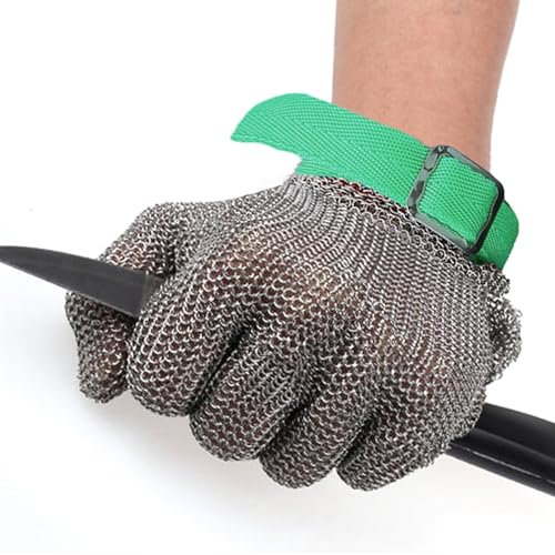 ARHEORMUH 5pcs Knife Resistant Gloves For Kitchen Dining Room, 9-Level Protective Metal Cutting Chainmail Cut Proof Gloves(/M)