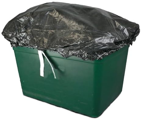BOXHAT - BLACK, BLUE or GREEN - (1-3 Pack) Recycling Box Cover - Laminated WATERPROOF Kerbside Recycling Lid - Elastic Sealed & Tie (Black, 1 Pack)