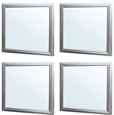 ECD Germany 4x LED Panel Dimmbar Deckenleuchte 30x30 cm 12W Kaltweiß 6000K, 1200 Lumen, Trafo + Aufhängeset, Ultraslim, Quadrat, Lampe Deckenlampe Deckenstrahler Deckenpanel Wandleuchte Pendelleuchte