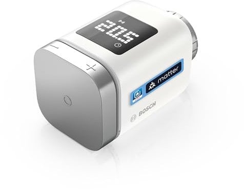 Bosch Smart Home Termostato de radiador II [+M], termostato Inteligente, Uso Flexible en el Sistema Bosch Smart Home o en Sistemas Matter con Independencia del Fabricante