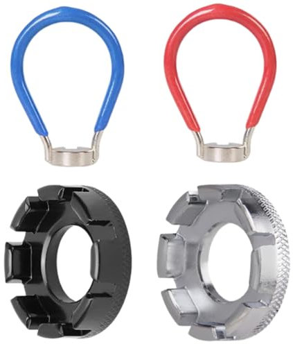 YilKUliHio 4 llaves de radios de bicicleta 6 en 1, llave de radios de acero para reparar radios de bicicleta de calibre 10-15