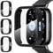 Diruite 3 Pièces Coque pour Xiaomi Redmi Watch 5 Lite Protection Écran Dur PC Matériel Ultra Mince Verre Trempé Écran Case,Schwarz&Schwarz&Schwarz