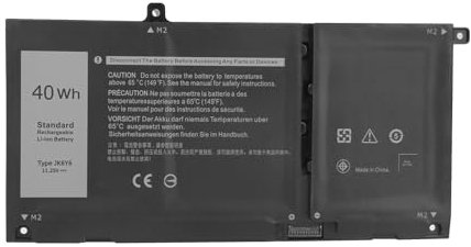 11.25V 40Wh JK6Y6 Battery for Dell Latitude 3410 3510 Vostro 5300 5401 5402 Inspiron 5300 5301 5401 5402 5408 5409 5501 5502 5505 5508 5509 5406 7405 7300 7306 7500 7506 2-in-1 Silver C5KG6 H5CKD