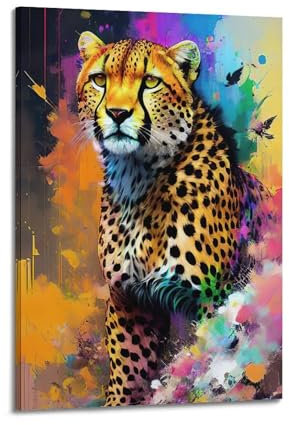 LNSIZH Tier-Poster, Ölgemälde-Stil, Jagd-Geparden-Poster, dekoratives Gemälde, Leinwand, Wandposter und Kunstdruck, moderne Familienschlafzimmer-Dekoration, Poster, 60 x 90 cm