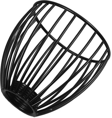 Cabilock Metal Bird Cage Lampshade Vintage Clip On Bulb Shade for Small Lamps Black Metal Light Cover Round Design for Pendant Lighting 1pc