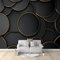 Goldene Linien Des Schwarzen Geometrischen Kreises Wandbild Fototapete 400x280 cm Schwarz Kinderzimmer Bar Büro Wohnzimmer Restaurant Bekleidungsgeschäft Flur Hotel Wanddekoration Wandkunst