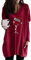 Yming Frauen Weihnachtspullover Taschen Weinglasdruck Langarm Pullover Bordeaux L