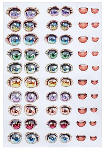 PH PandaHall 10 Stili 3D Adesivi per Occhi e Bocche dei Cartoni Animati 60pz Occhi Anime Paster 2 Misure Adesivi per Occhio Carini Colorati per Uncinetto Viso Artigianato Marionette 4-10.5x6-14mm