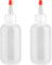 Lotsdonxia 2 Pcs 120ml Reusable Squeeze Bottles with Nozzles – Leak-Proof Portable Applicator for Shampoo, Crafts, Travel | Graduated, Eco-Friendly PE Plastic (Red Caps)
