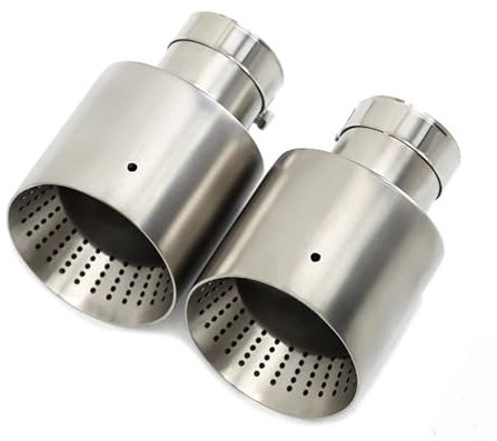 Auspuffblende 1 Pcs Universal Auto Matte Edelstahl Schalldämpfer Spitze Auspuff Spitze System Rohr 60MM 63mm Endrohre(ID63MMOD114MM)