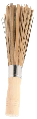 Garneck Pot Brush Wood Handle Kitchen Scrubber Holder for Cleaning Pots Pans Sinks Wok Cleaner Dish Scrub Brush Whisk