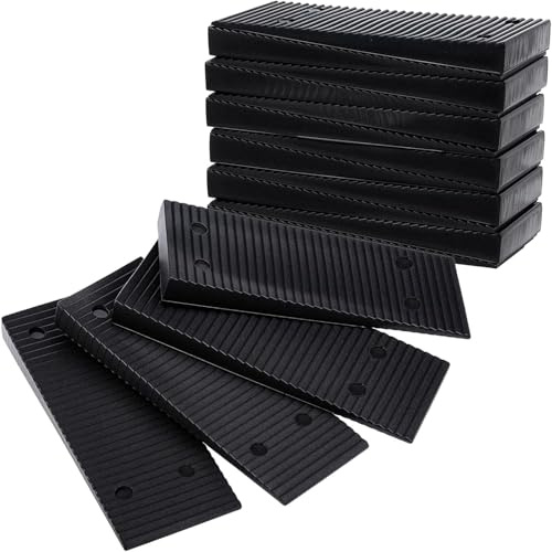 Ousuwo 16Pcs Plastic Levelling Wedges, 8 x 3 cm Universal Plastic Wedges for Door Window Adjustment, Glass Table Cabinet Levelling Shims, Slope Pads for Floors & Surfaces
