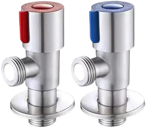 Eckige Wasserabsperrventile， Eckventil G1/2 for Waschbeckenarmatur, WC, Bidet, Dusche, mehrfarbig(A Blue)