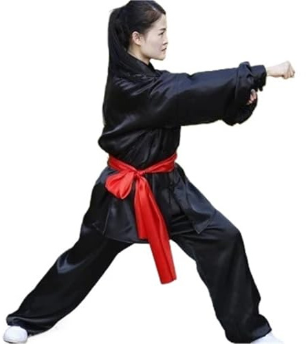 XUCZHAI Tai Chi-kostym, kampsport performance uniformer, vuxna, barn, män och kvinnor i samma klack, kläder (svart)