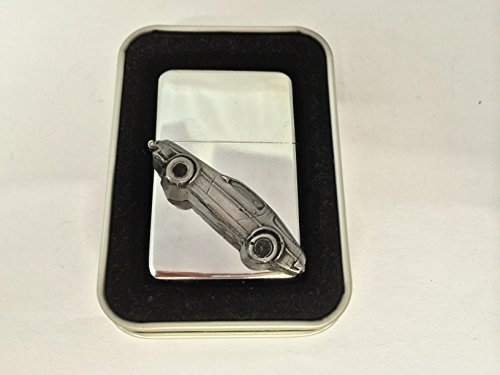De Lorean 3D Flip-Top-Benzinfeuerzeug, winddicht, Silber, nachfüllbar, ref60