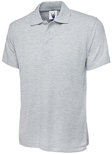 Ladies Loose Fit Polo Shirt Pique Plus Size 10 to 28 Unisex Premium Plain Top (UK 16, Grey)