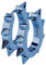 Creolen Klappcreolen Ohrringe Edelstahl Spikes Stacheln Herren Damen Gothic Punk blau