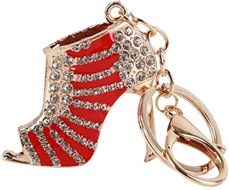 Yosoo Porte-clés en émail bleu avec en forme de chaussure à talons hauts et