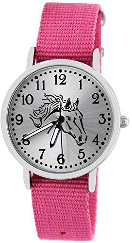 Pacific Time Kinder Uhr analog Quarz mit Textilarmband 10401