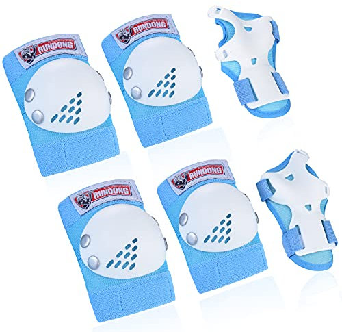 Youth/Kids Knee Pads Elbow Pad Wrist Guards Protective Gear Set for 3-15 Years Child Roller Skates Skateboard Inline Rollerblading Cycling BMX Bike Skating Scooter Riding and Other Outdoor Sports