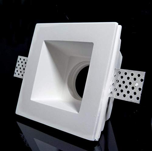 UNIVERSO 10pz PORTAFARETTO QUADRATO 120 * 120mm DA INCASSO IN GESSO PER FARETTI GU10 e GU5.3