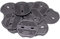 Panngu 100 Arandelas de Seguridad - 7 * 6.5CM para Grapas para Jardin y Grapas de sujeción Galvanizado Asegurar la Tela de Malezas, Mallas. （Junta plástica, Negro）